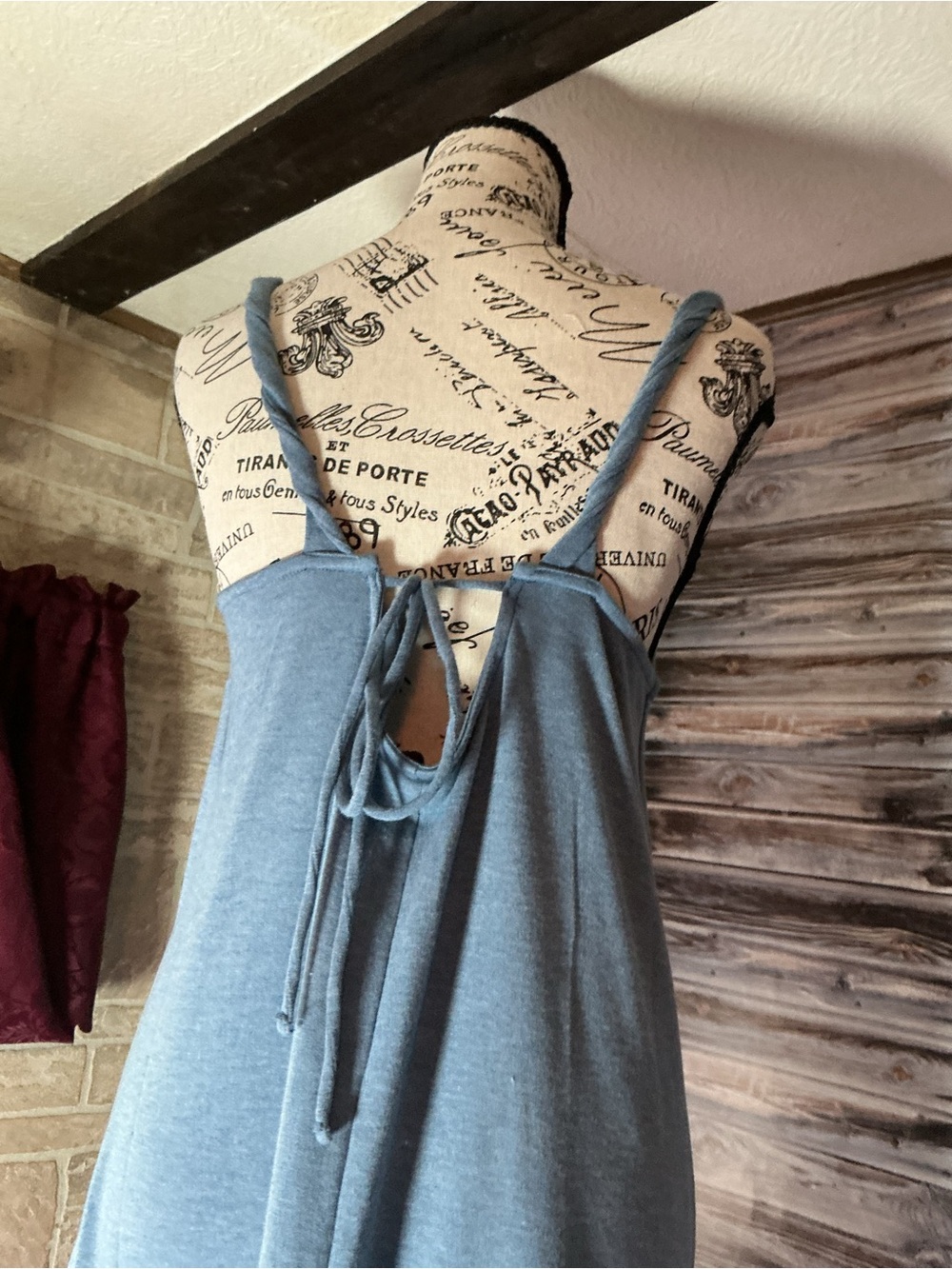 ★ Gray Maxi Tank Dress Soft Stretch Casual Lounge Minimalist - Picture 5 of 7